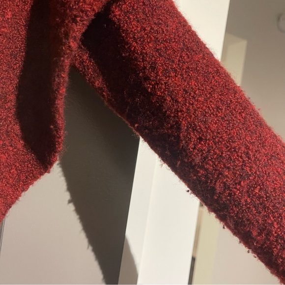 Lafayette 148 Extra Fine Wool Burgundy Long Line Draped Cardigan Sz Med Mobwife - Picture 2 of 12